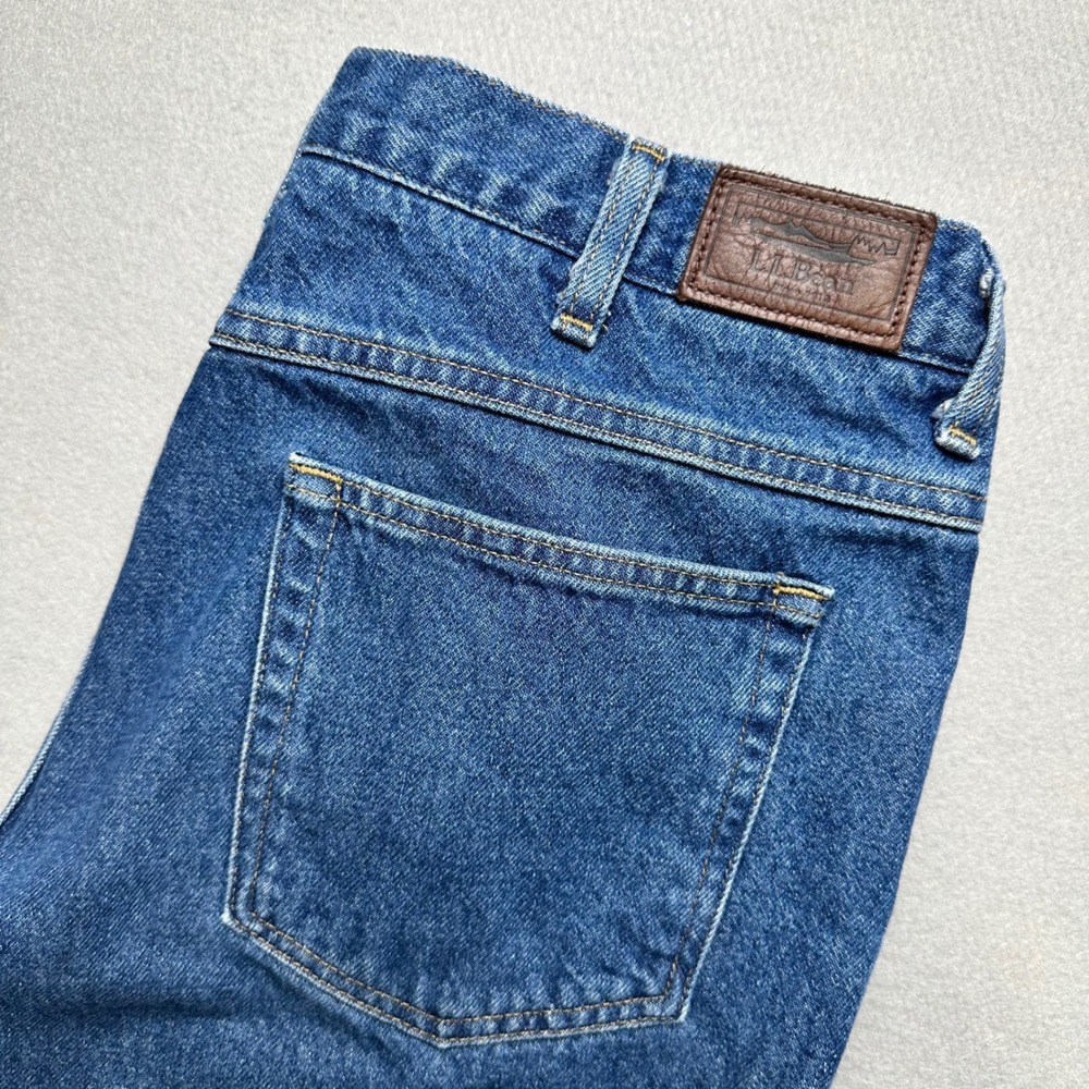 LL Bean Comfort Waist Jeans Mens 36x34 Blue Straight Leg Denim 100% Cotton